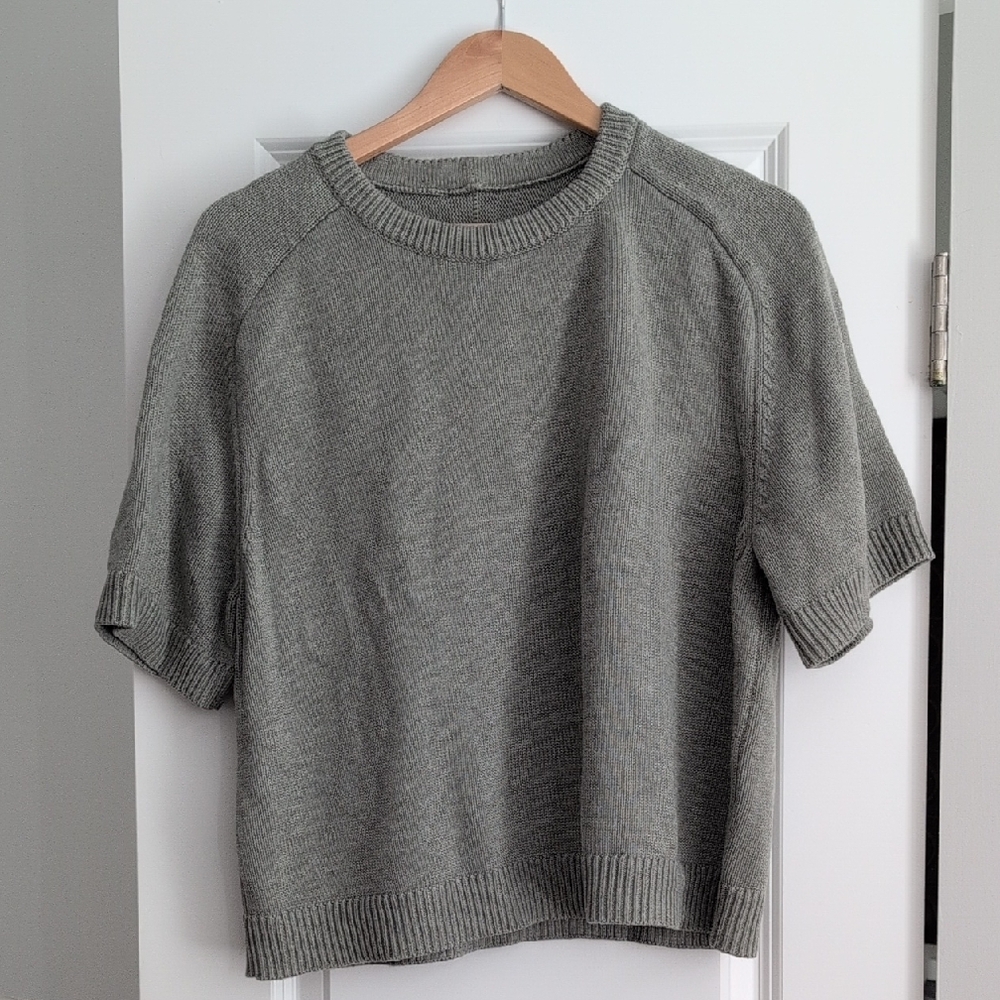 Abercrombie Green Short Sleeve Knit Sweater
